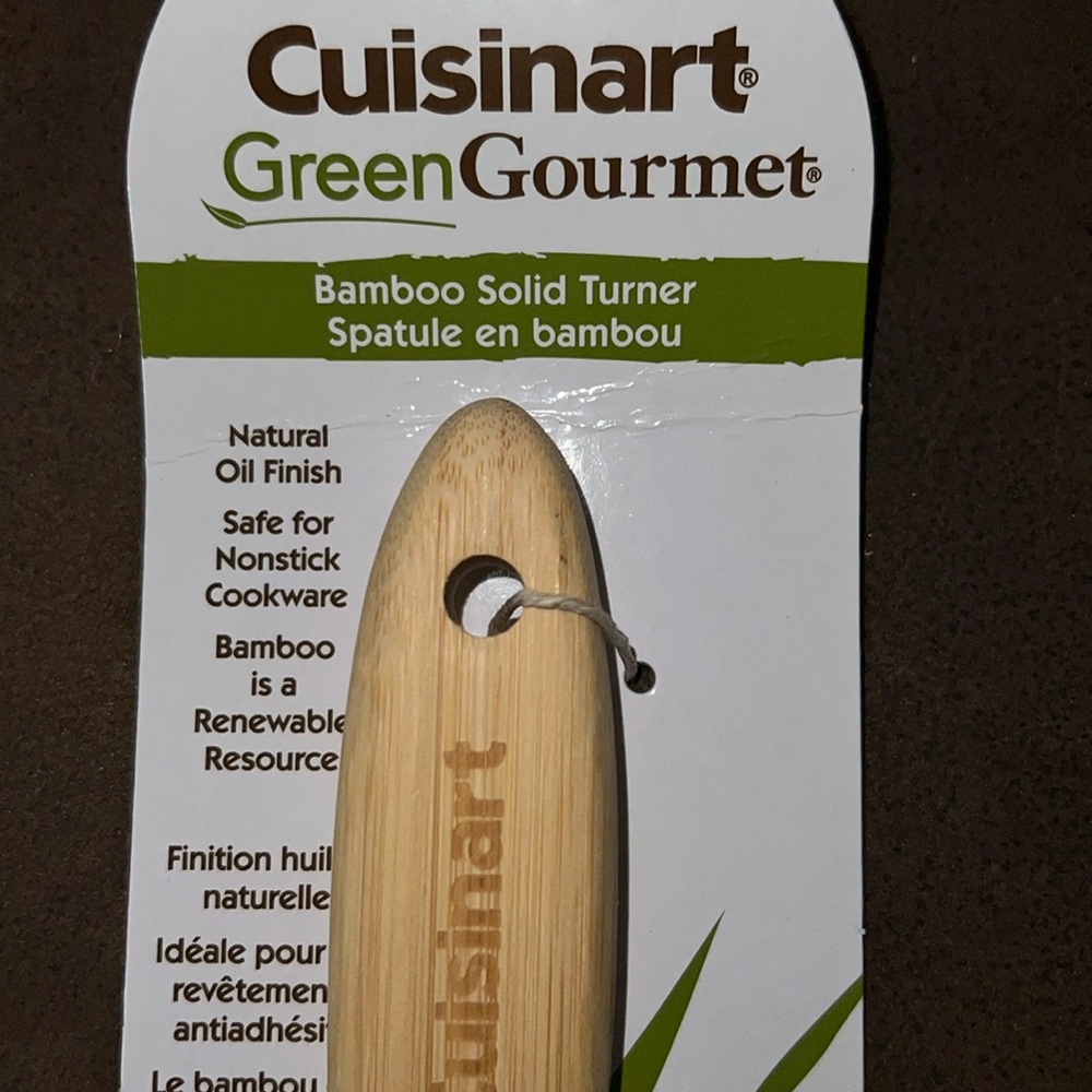 NWT Cuisinart Green Gourmet Bamboo Solid Turner
